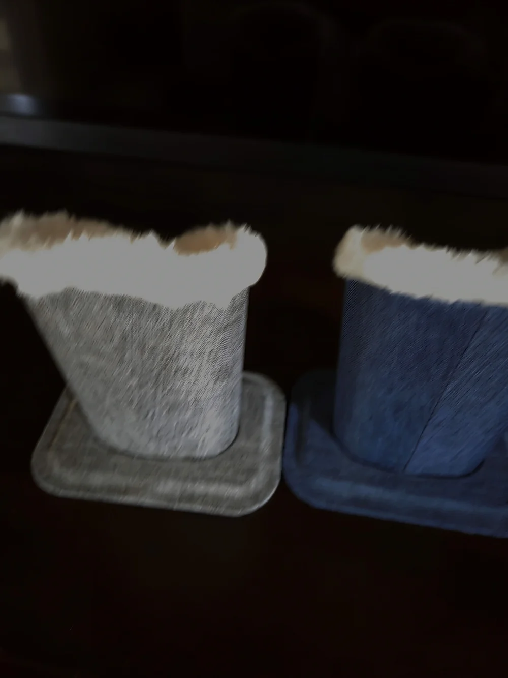 Pair of Cozy Faux Fur Lined Eyeglass Holders - Gray & Blue